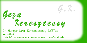 geza keresztessy business card